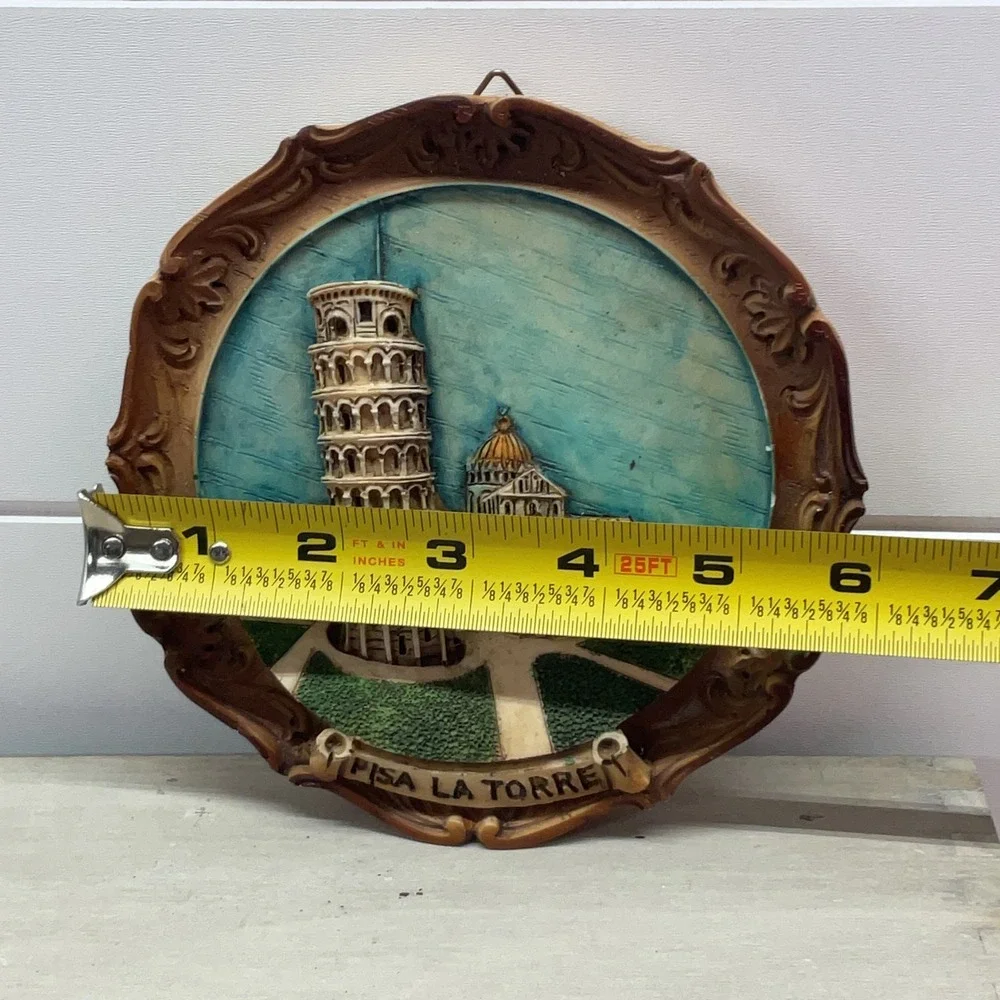 Vintage Pisa La Torre 3D Relief Wall Plaque Leaning Tower of Pisa Italy 6 inch